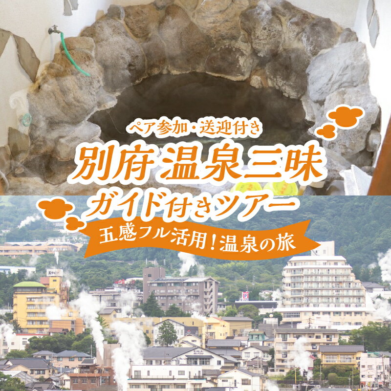 【ふるさと納税】普段は味わえない、別府温泉の魅力を存分に体感！ 別府 温泉三昧 ガイド付き ツアー (ペア参加・送迎付き) 体験 観光 旅行 お出かけ トラベル 特別 堪能 五感 温泉スポット 温泉巡り 温泉の旅 昼食付き リフレッシュ リラックス おすすめ 大分県 送料無料