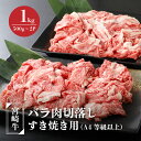 【ふるさと納税】【レビューキャンペーン対象】宮崎牛バラ肉切落しすき焼き用1kg(500g×2パック)A4等級以上 - ブランド牛 切り落とし ばら肉 国産牛肉 国産黒毛和牛 A4等級A5等級 綺麗なサシ 和牛ブランド 牛丼/肉じゃが/すきやき 送料無料【宮崎県木城町】