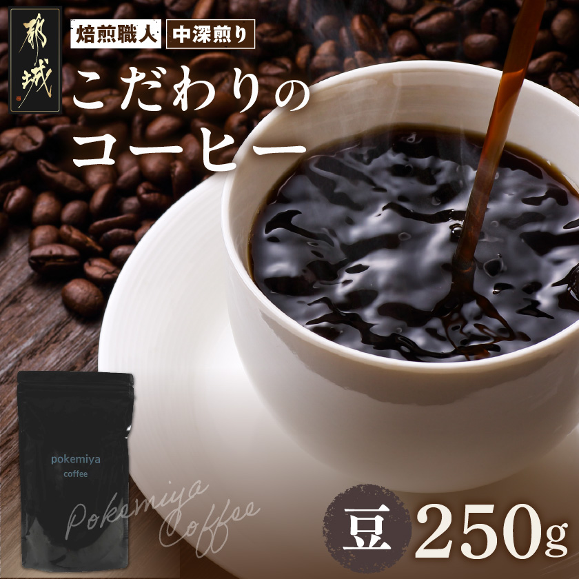 焙煎職人こだわりのコーヒー【豆】250g 小分けパック(ジッパー・バルブ付)  、ドリップバッグ1Pセット※中深煎り※ポスト投函〔33-048-250g-CF〕