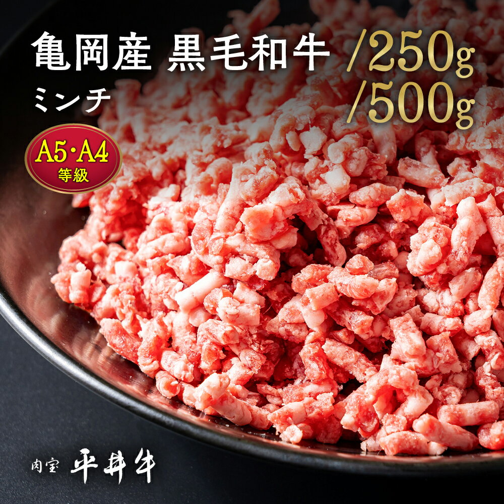 【ふるさと納税】＼選べる内容量／平井牛 A5・A4 ミンチ 250g/500g＜京都丹波牧場＞ 亀岡産黒毛和牛 自家産 ｜ 希少 和牛 京都肉 真空パック 冷凍 ふるさと納税 牛肉 送料無料 ☆月間MVPふるさと納税賞第1号（2020年10月）亀岡市