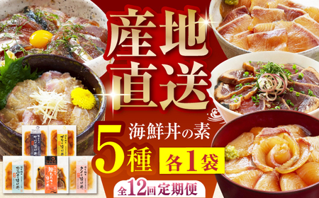 【12回定期便】土佐の海鮮丼の素 5種食べ比べセット 【株式会社 四国健商】[ATAF100]