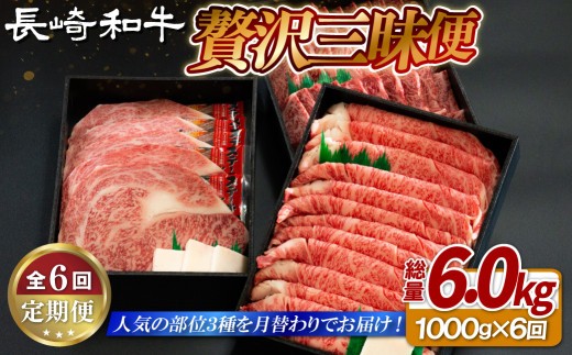 
                  B420 《定期便》長崎和牛月替わりバラエティー【6回お届け】
                