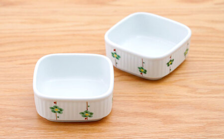 【波佐見焼】角パック 花木立 緑 2個セット【団陶器】[PB218]