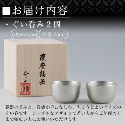 ふるさと納税 霧島市 薩摩錫器　ぐい呑み2個セット【薩摩錫器工芸館】　D-027 |  | 02