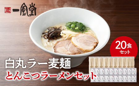 一風堂白丸ラー麦麺セット（20食） ラーメン とんこつ 豚骨 豚骨スープ ストレート麺 ラー麦 本格 福岡 ご当地 お取り寄せ 072-330