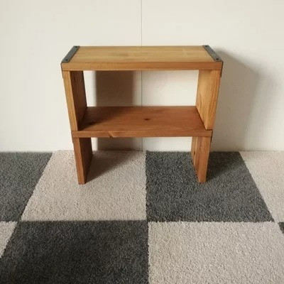 無垢材 スタッキングシェルフ 2個 W470×H220×D200｜新星金属製作所 大阪府 守口市 リビング 玄関 靴箱 シェルフ 本棚 テーブル 子供部屋 トイレ インテリア 収納 [0849]