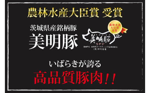 【6ヶ月定期便】【美明豚】しゃぶしゃぶ用800g（ロース400g・ばら400g）冷凍 豚肉 ブランド豚 しゃぶしゃぶ お取り寄せ 老舗精肉店 肉の加治 茨城県 水戸市（ EK-17_2）