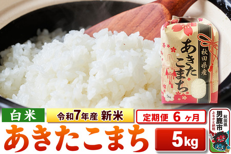 《定期便6ヶ月》令和7年産 【白米】秋田県産 あきたこまち 5kg