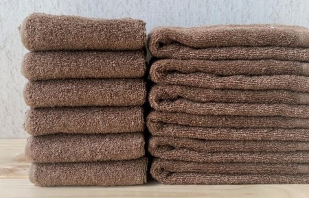 020C141 コットンＷ ハンドタオル 12枚（ブラウン）【泉州こだわりタオル】 ／ 人気の日用品 タオル 泉州タオル 国産タオル 泉州タオル 泉佐野タオル 日本タオル 吸水タオル 綿100％タオル