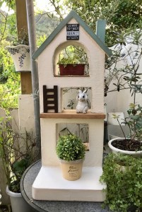 ガーデニング 雑貨 3階建てのお家スタンド＜Moon Rabbit＞