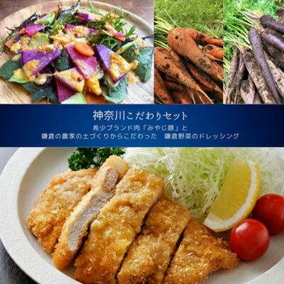 【ふるさと納税】【神奈川県からこだわりセット】ブランド豚ロース肉ブロックと鎌倉野菜のドレッシング【複数個口で配送】【配送不可地域：離島】【4014473】