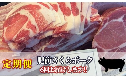 【定期便6回】きめが細かく柔らかいあっさりとした美味しさ 佐賀県産 豚肉「肥前さくらポーク」6回お届け 定期便 _k-1