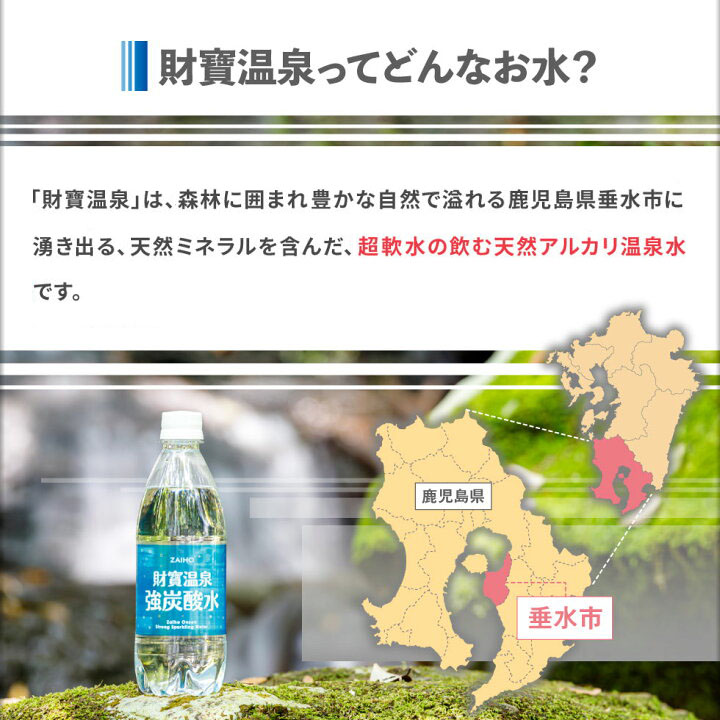 F6-2251／【5回定期】財寶温泉強炭酸水 500ml×48本 財宝