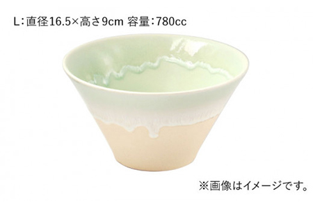 【美濃焼】パステルジュレ グリーン＆クリーム S/M/L 3個セット【伸光窯】 食器 ボウル 鉢 どんぶり 丼 丼ぶり 麺鉢 サラダボウル ラーメンどんぶり デザート うどん 麺 食器セット セット 