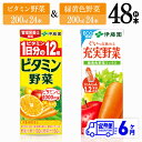 【ふるさと納税】 ＼レビューキャンペーン／【6ヶ月定期便】ビタミン野菜(紙)24本＋緑黄色野菜(紙)24本 - 伊藤園 飲料類 野菜 緑黄色野菜 ビタミン野菜 ジュース セット 詰め合わせ 飲みもの D07372t6