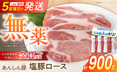 《日本農業新聞一村逸品大賞にて金賞受賞》 塩豚ロース 900g 豚肉 小分け 薄切り ロース 冷凍 白川町 / 藤井ファーム[AWAF053]