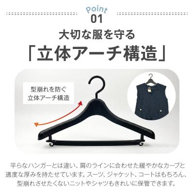 ふるさと納税 小牧市 型崩れ防止 立体プラスチックハンガー(バー&フック付)　50本セット [148G05] |  | 01