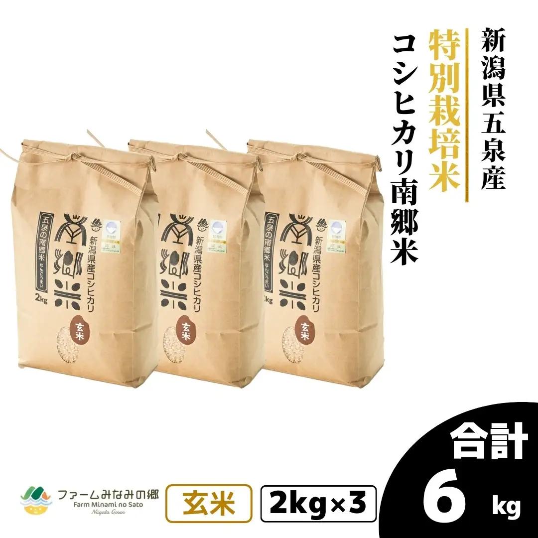 【先行予約】令和8年産 新米 コシヒカリ 玄米 南郷米 6kg(2kg×3袋) 特別栽培米【10月上旬発送開始】 | 新潟県産 米 五泉市