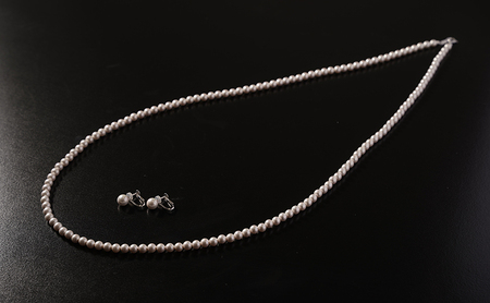 島珠 ロング ネックレス 6mm ＆ イヤリング 7mm セット 真珠 パール ホワイト 貝パール ホワイトパール パールネックレス パールイヤリング アクセサリー ジュエリー 装飾品 日本製 冠婚葬