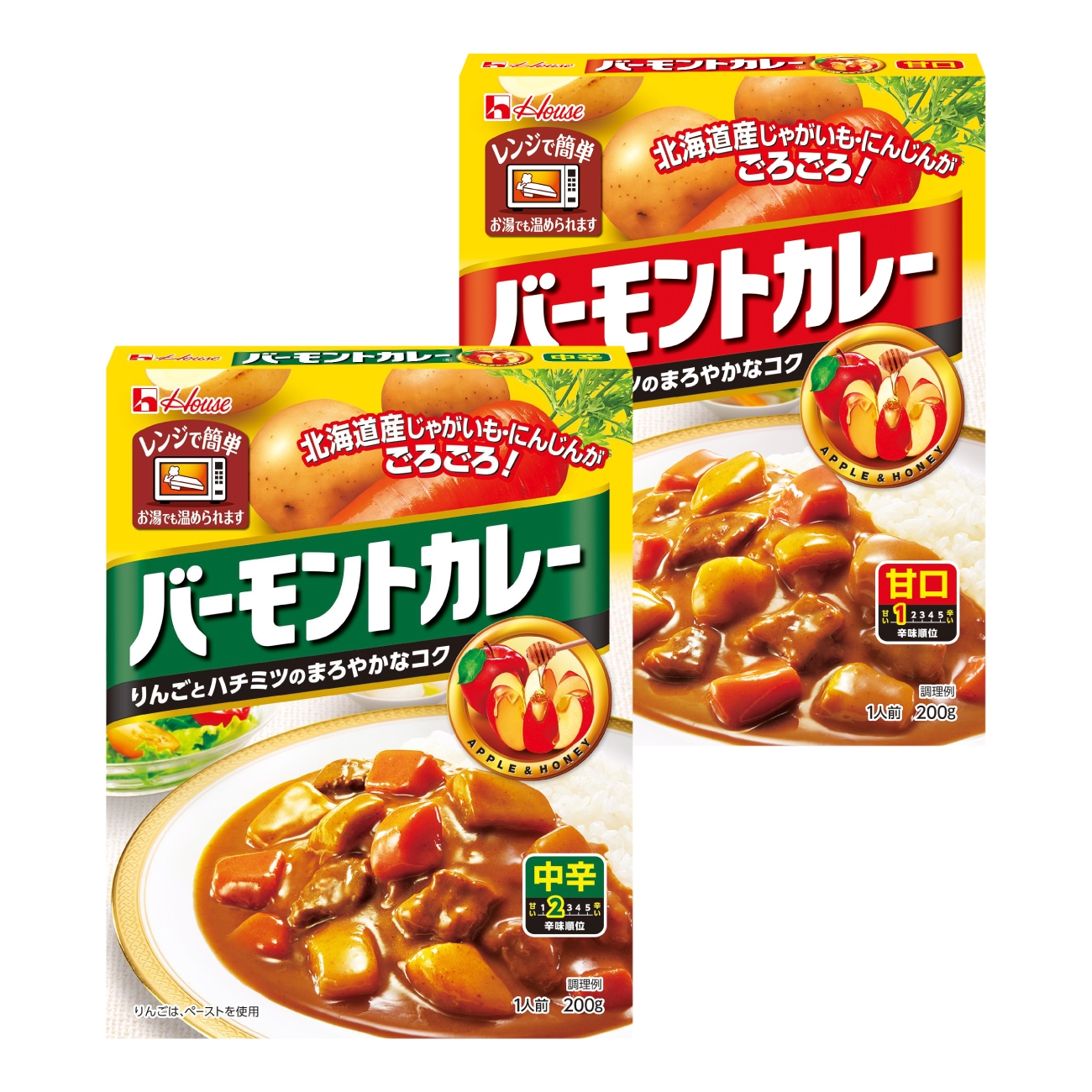 
                  カレー レトルト バーモントカレー 甘口＆中辛 各10個 [翔栄通商 愛知県 江南市 ko23btu570104] レトルト食品 レンジ対応商品 レトルトカレー 簡単 時短 お手軽 便利 簡単調理 ストック 小分け
                