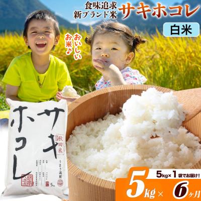 ふるさと納税 大仙市 米《6ヶ月》サキホコレ【白米】令和7年産 5kg|22_ssn-050506h