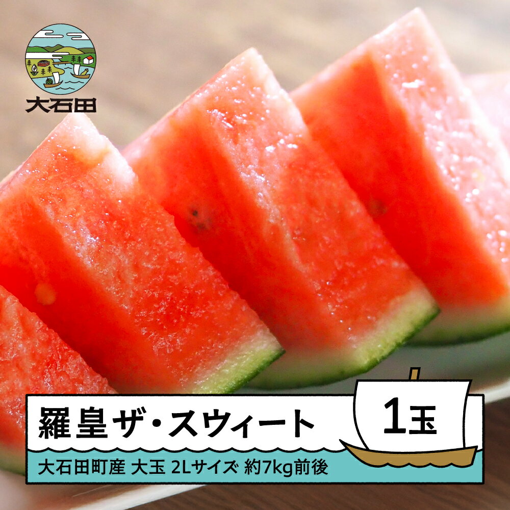 【ふるさと納税】すいか 大玉 羅皇ザ・スウィート 3L×1玉入り 2025年産 令和7年産 送料無料 スイカ 大石田町産 8月上旬から順次発送 gt-surox3