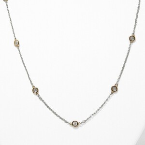 PT850/K18ピンクゴールド「2カラット」ステーションダイヤネックレス【2ct-90-5】