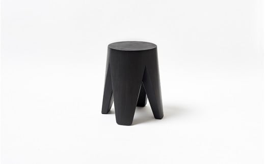 【FIL】4レッグスツール -スミ リミテッド- MASS Series 4leg Stool -SUMI LIMITED- 　小国杉 スツール チェアー チェア ローチェア 丸椅子 椅子 インテリア 家具 木製 無垢材 炭 黒 受注生産 おしゃれ リビング ダイニング Foreque 熊本 阿蘇 南小国町 送料無料