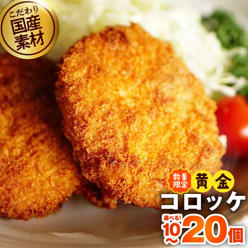 【ふるさと納税】【圧倒的企業努力】 期間限定 こだわりの国産素材 コロッケ 選べる 内容量 10個 / 20個 黄金 昔懐かしい味 冷めてもおいしい スパイシー おやつ おかず お土産 惣菜 食品 食べ物 お取り寄せグルメ 冷凍 大阪府 泉佐野市 送料無料