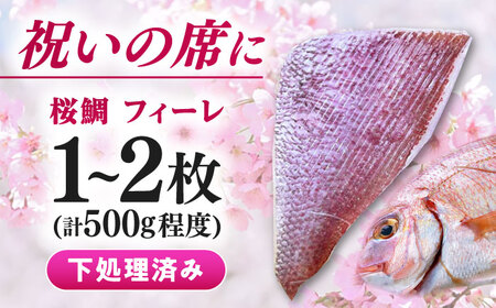 天然 桜鯛 フィーレ 500g 程度《対馬市》【対馬新鮮組】 下処理済 鯛 真鯛 サクラダイ 新鮮 お祝い 冷凍配送 産地直送[WCS013]