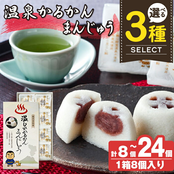 【ふるさと納税】《選べる個数》温泉かるかんまんじゅう1箱8個入り(計8個・計16個・計24個) 和菓子 個包装 ギフト かるかん 饅頭 まんじゅう お菓子 九州 銘菓 お土産 あんこ スイーツ おみやげ 贈り物 こし餡 温泉水使用 鹿児島県【財宝】