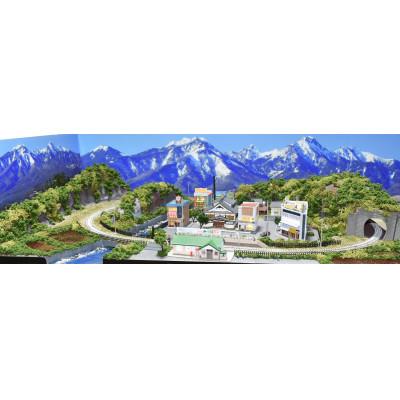 ふるさと納税 南箕輪村 Nゲージ鉄道模型ジオラマレイアウト　照明付き　90cmx60cm