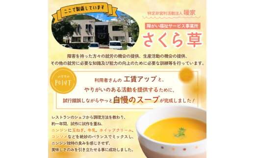 DK-01　栄養満点！障がいをもつ方々が心を込めて手作りする野菜のスープ ずっぺ 人参スープ (160g×6袋) かぼちゃスープ (160g×6袋) 計12袋 セット 詰め合わせ にんじん ニンジン 