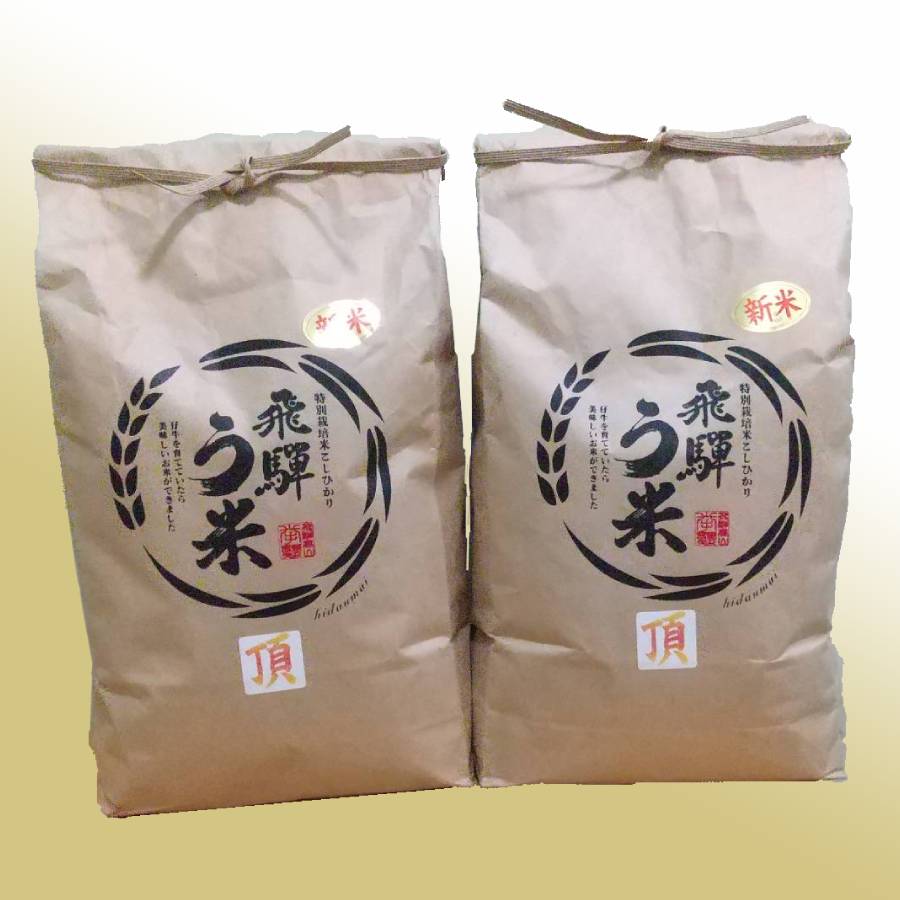 【令和7年産新米】＜拳＞食味コンクール3年連続『特別優秀賞』特別栽培米「こしひかり」飛騨う米『頂』（特撰）5kgx2（計10kg）