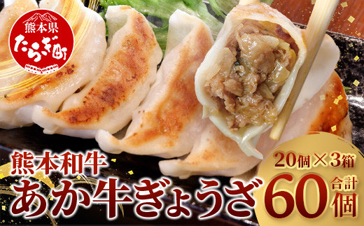 
【餃子】 熊本和牛 あか牛 ぎょうざ セット ≪ 熊本あか牛餃子20個入り×3箱 合計60個 ≫ 熊本県 和牛 あか牛 冷凍 生餃子 ぎょうざ おかず 総菜 お弁当 046-0640
