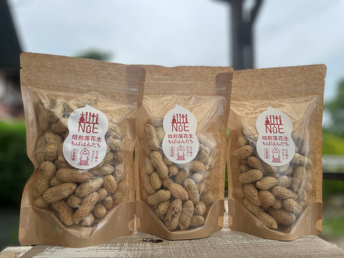 【ふるさと納税】焙煎落花生　ちばはんだち　100g×3個　TUTITONE　栽培期間中農薬不使用