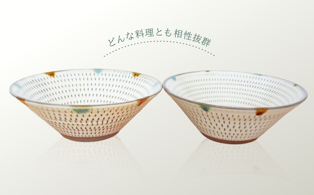 C24 【小石原焼　まるた窯】中鉢2枚セット（三彩）