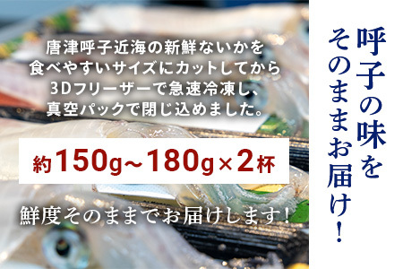 唐津呼子産いか活造り 2杯(約150g～180g×2) 急速冷凍 新鮮そのまま食卓へ！イカ 刺身 簡単 ギフト
