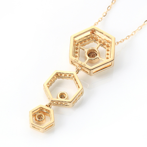 Deliciae 720°ハニカムペンダントネックレス K18YG 天然ダイヤモンド 0.30ct KFPN23-YG-1