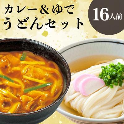 ふるさと納税 丸亀市 さぬきうどん&amp;カレーうどん 16人前 詰合せセット ダシ・スープ付き
