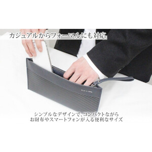 hide k 1896 ソフトカーボン ミニ クラッチバッグ タイプa【グレイ】mini clutch bag a 27cm×13cm×1cm メンズ セカンドバッグ サブバッグ ゴートレザー 本革 