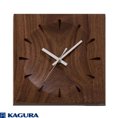 ふるさと納税 常陸大宮市 【家具蔵】時計 ソアレ角(大)ウォールナット材