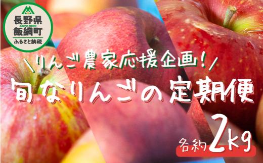 ＼農家応援企画／【令和7年度先行予約返礼品】〈 定期便 〉 旬のりんご 品種おまかせ 家庭用 〜 訳あり 2kg × 3回 先行予約 《 りんご リンゴ 林檎 訳アリ わけあり 不揃い 果物 くだもの フルーツ 長野県産 長野 信州 お試し 》 令和7年度収穫分 2025年10月上旬頃から2025年12月中旬頃まで順次発送予定 長野県 飯綱町 [1743]