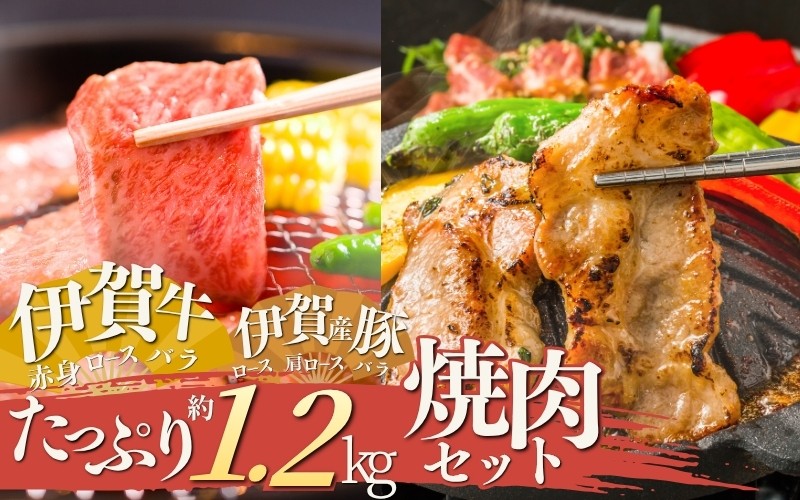 
                  伊賀牛＆伊賀産豚 焼肉セット 約1.2kg【cook0005】
                