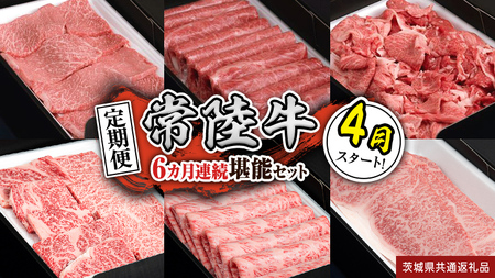 【定期便】【令和8年4月スタート】【全6回】『常陸牛』人気6か月堪能セット（6か月連続でお届け）  (茨城県共通返礼品)