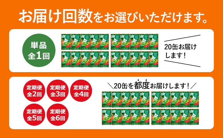 『定期便：全2回』北海道野菜100% ｽﾄﾚｰﾄｼﾞｭｰｽ160ｇ×20缶入【06001102】 20缶入(定期便2回)