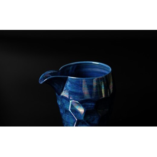 ＜NYが認めた逸品＞  有田焼 麟 Lin NY 酒器 3点セット (Blue) 【金照堂】 酒器 セット 盃 ぐい呑み 片口 徳利 bj075_イメージ4