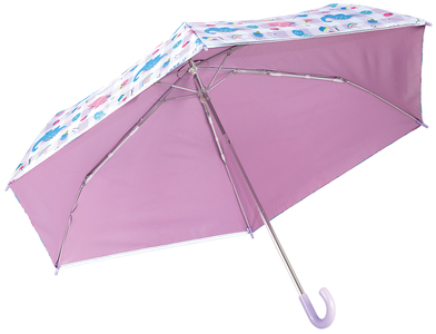 子供用 晴雨兼用 折りたたみ傘 50cm ハッピー＆スマイルレインボー UBOTSR1 636080 7-221