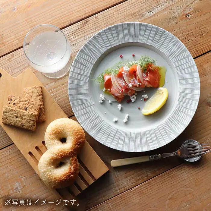 【波佐見焼】Shabby chic style 25cm プレート 2枚セット（ライトグレー） 食器 皿 【和山】 [WB105]  波佐見焼