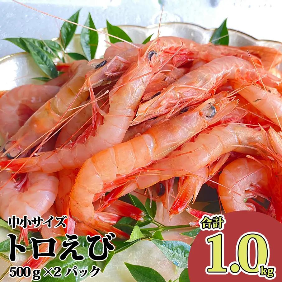 トロ えび  中 小 サイズ 1.0kg　500g 2パック えび